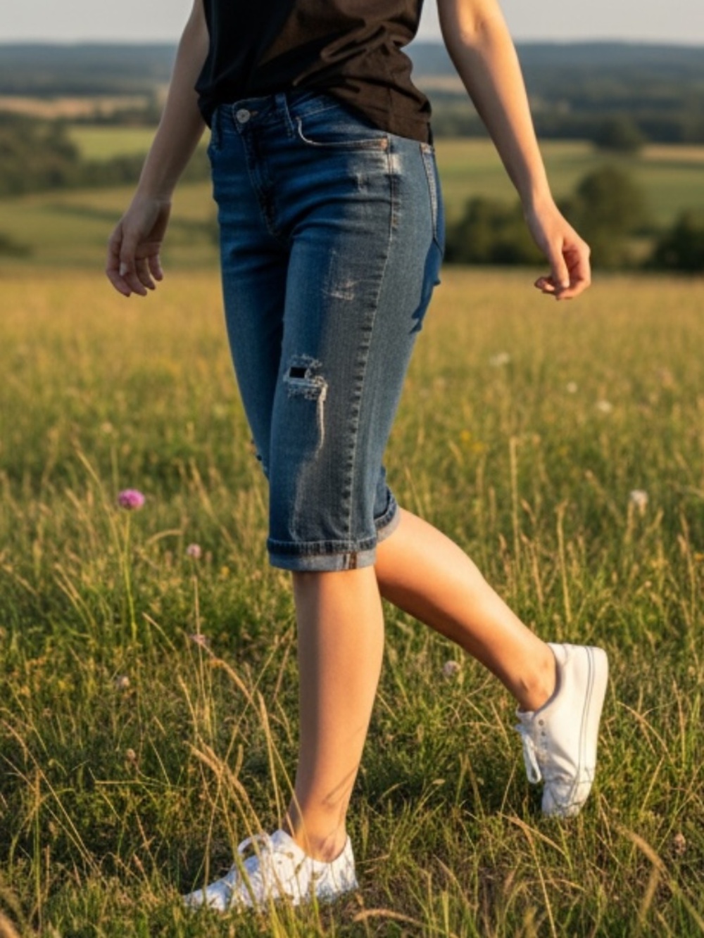 Women's Denim Bermuda Shorts